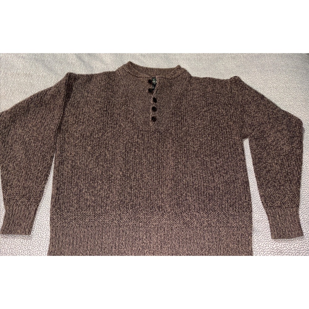 RedHead Pullover Sweater Henley Neckline Mens Medium Brown Cotton Blend Vintage
